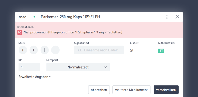 Arzneimittelwechselwirkungen in Latido Version 2.0